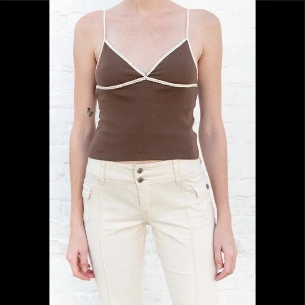 BRANDY MELVILLE BROWN DISCONTINUED BROWN AURORA TANK